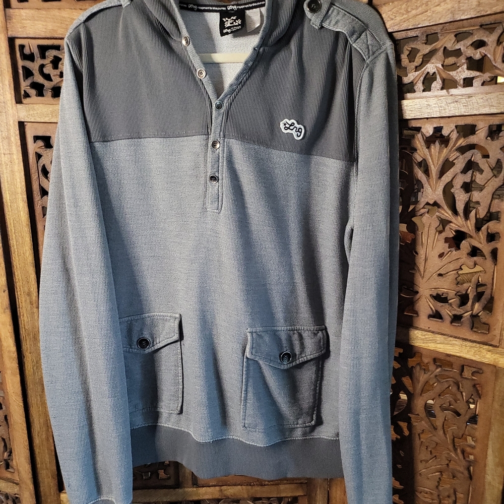 LRG Gray Knit Sweater with Logo